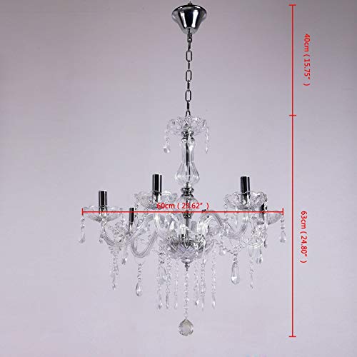 Plafonnier 6 lumières de prestige style bougies suspendus en métal - 6