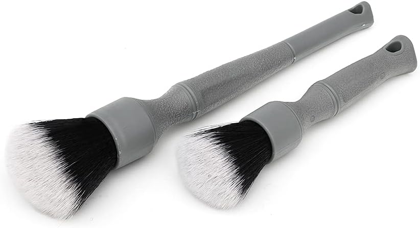 Detail Factory - TriGrip Ultra-Soft Detailing Brush Set - Scratch-Free Cleaning for Exterior, Interior Panels, Emblems, Badges, Gauges, Infotainment Screen - Grey