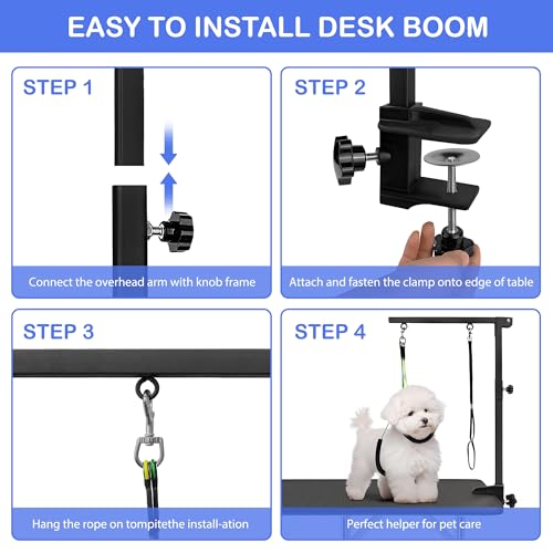 Dog-Grooming-Table-Arm-37-Dog-Grooming-Table-Arm-Dog-Grooming-Stand-with-Loop-Noose-Foldable-Dog-Grooming-Harness-for-Small-Medium-Dogs-5