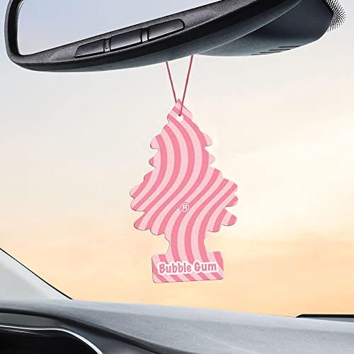 Image of LITTLE TREES Car Air Freshener | Hanging Tree Provides Long Lasting Scent for Auto and Home | 24 Air Fresheners |Bubble Gum