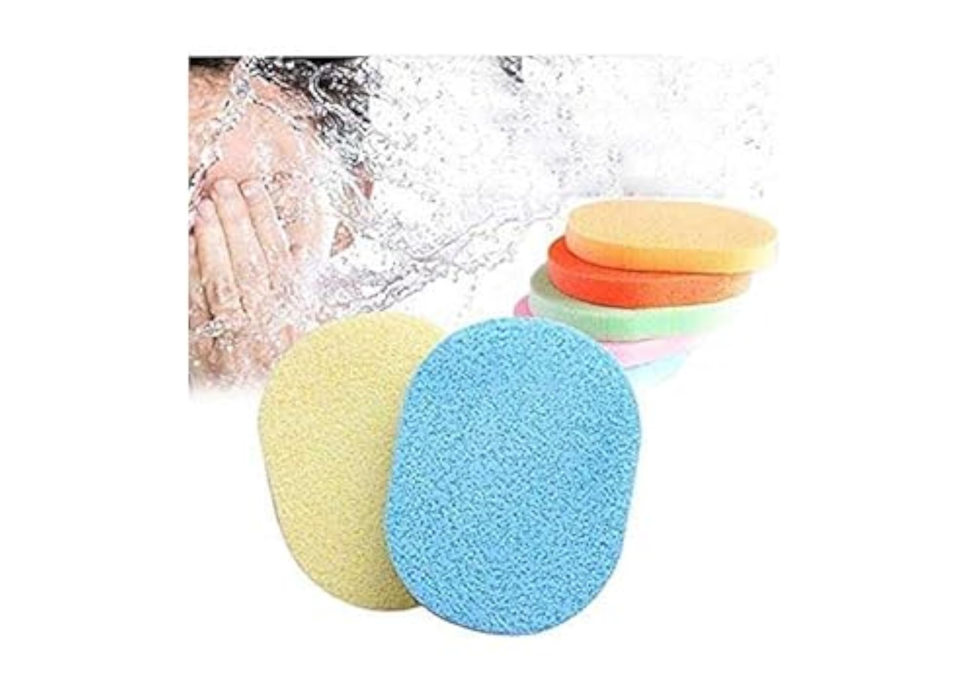 Angelie Exfoliating Facial Sponge, Deep Cleansing Pad (Pack of 2)