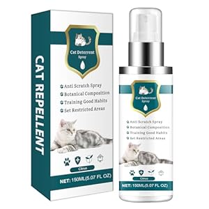 Enhanced Cat Deterrent Spray, Natural Safe Cat Repellent Indoor and Outdoor, Effective Cat Scratch Deterrent Training Aid for Furniture, Sofas, Rugs, Curtain Protection (Citrus)
