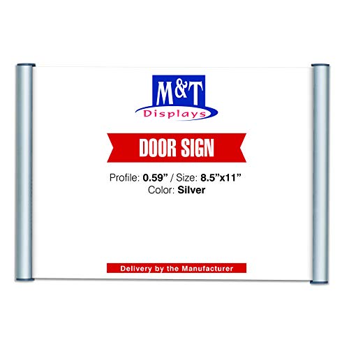 M&T Displays Snap Open Name Plate Aluminum Office Door Sign Holder with Self Adhesive Double Sided...