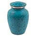 Boulder Blue Cremation Urn for Ashes - Extra Small, Brass, Blue Urn, Child Urn, Extra Small Sized Cremation Urn, 5.75 Inches High