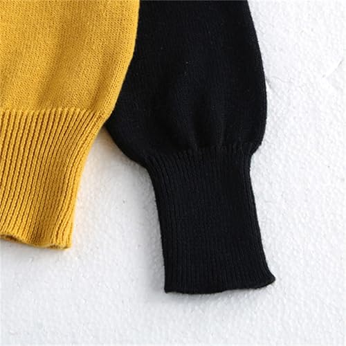 Girls Cute Knit Sweater Pullover Splice Long Sleeve Crewneck Tops Kids Casual Fall Winter Warm Sweatshirt Clothes4