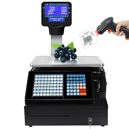 Báscula comercial electrónica con calculadora y caja