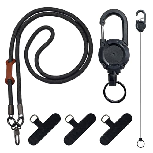 TESGADGETS Diebstahlsicheres Handyband, einziehbarer Handyhalter mit Gürtelclip, Handy-Lanyard mit Stahlseil, für Reisen, Wandern, Arbeit und Musikfestivals