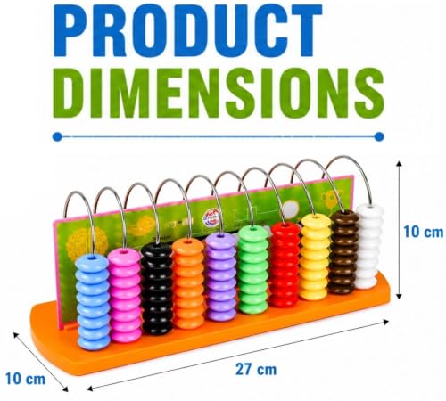 Image of BKDT Marketing Educational Abacus Learning Tool Early Math Skills for Kids to Learn to Count, Add & Subtract with Colourful Beads - Mathematics Tool kit -Abacus Toys for Kids