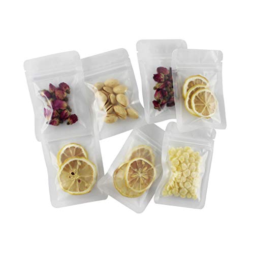 100x White Translucent Front Matte Poly Plastic Ziplock Bags Resealable Smell Proof Bags Plastic Pouch Bag Flat Ziplock Bag For Daily Life Or Party Supplies (17x23cm (6.7x9"))