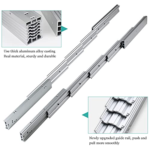 Full Extension Table Slide, Aluminum Telescopic Cabinet Table Guide Rail Hinge Home Hardware Accessories For Concealed Table Desk Kitchen Countertop,1450Mm #TOP3