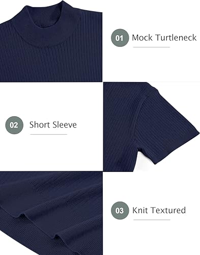 Image of DENIMHOLIC Mens Cotton High Neck T Shirt for Men Half Sleeve Turtleneck Tshirt Cotton Highneck Turtle Neck for Men Mock Neck for Man
