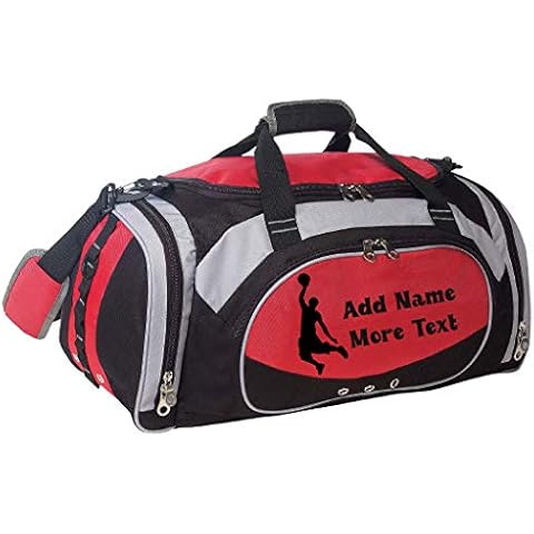 Personalized SportS Duffel Bag With Custom Name & Text - Basketball Cover