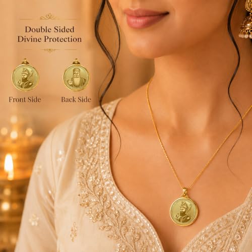Image of DIVINITI 24K Gold Plated Double-Sided Religious Pendant with Premium Gift Box, Spiritual Locket for Men & Women, Devotional Jewellery for Gifting & Everyday Wear