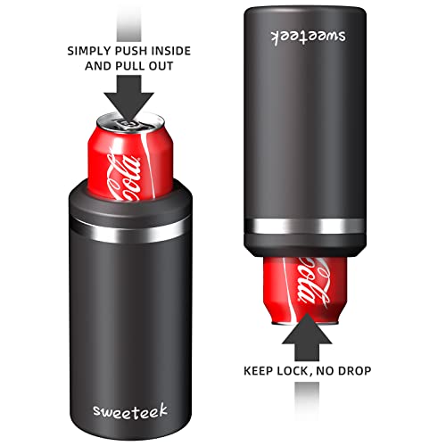 Sweeteek Can Cooler, Slim Can Koozie Insulated,12Oz Stainless Steel Vacuum Insulated Drink Holder, Beer Bottle, Double Walled Slim Cans Holder Insulator For Hard Seltzer, Soda, Sparkling Water, Black #TOP5