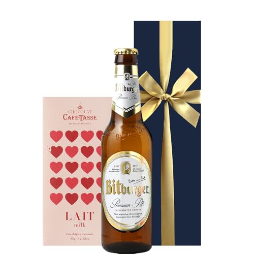 【クール便でお届け】誕生日【チョコレート ビール セット 】ドイツ クラフトビール 「ビットブルガー プレミアム ピルス」330ml ベルギー チョコレート おしゃれ 男性 お祝い 結婚祝い 結婚記念日 プレゼント 贈答用 贈り物 ギフト箱 リボン付き メ