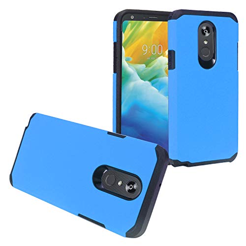 Z-GEN - for LG Stylo 5 (2019), Stylo 5X, Stylo5+ Plus, LM-Q720, LM-L722DL - Rubberized Hybrid Phone Case + Tempered Glass Screen Protector - AH2 Blue