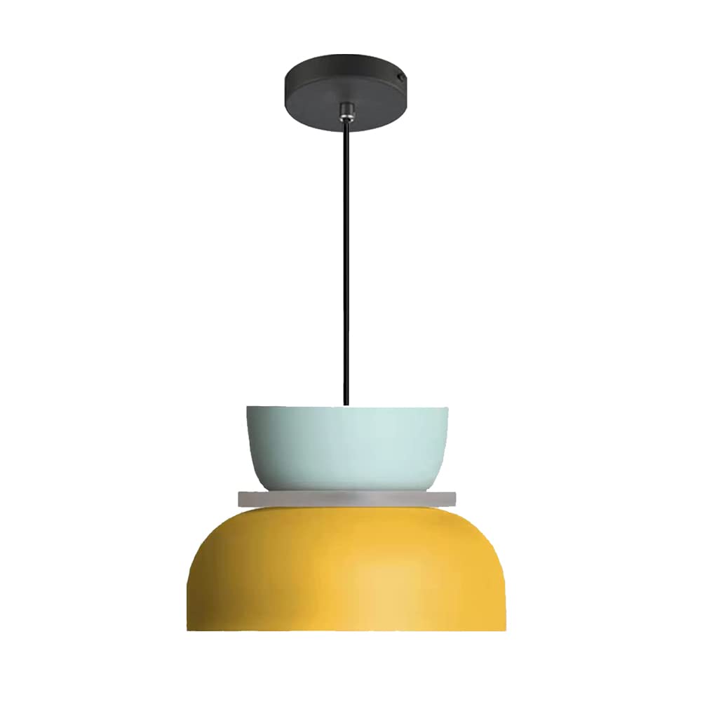 Luce Industriale Moderna Macaron Lampada A Sospensione Colorata metà del Secolo per Illuminazione A Soffitto Piccolo Lampadario in Alluminio per Camera da Letto Cucina (C)