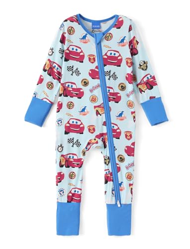 Image of Disney Princess Stitch Marvel Baby Viscose Made from Bamboo Long Sleeve Footie Romper Zipper Sleep Outfit Newborn to Infant