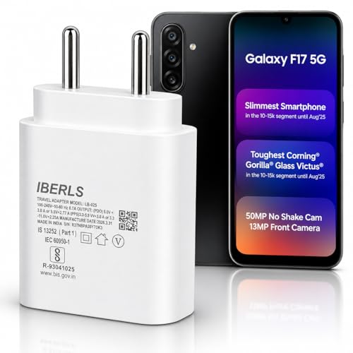 Image of 25W Pd 3A Type-C Super Fast Charging Adapter Compatible with Galaxy F17 /F70e /F07 /F06 /F36 /F56 /F16 /F15 /F05 /F55 /F13 /Tablet /Galaxy Watch- Charge Your Device with 25 Watt USB C Fast Charger- White