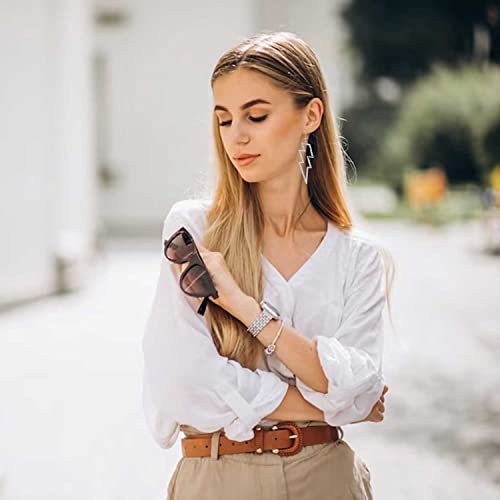 Lightning Bolt Earrings, 80s Earrings for Women, Glitter Rhinestone Lightning Bolt Dangle Earrings for 80's Outfit Party Accessories Halloween Gifts4