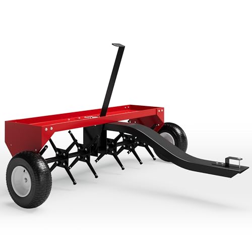 40-Inch Tow Behind Lawn Aerator with Steel Tines