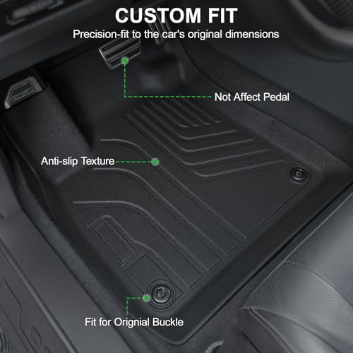 Image of Floor Mats for Honda Accord 2023-2025 2026 (Include Gasoline & Hybrid), TPE All Weather Durable Floor Liners Door Sill Guards for Honda Accord Accessories