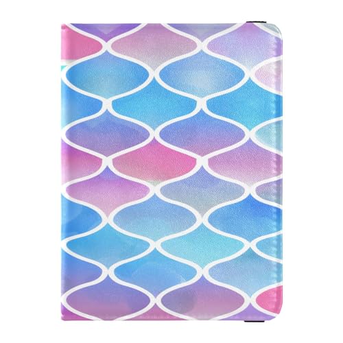 Porta passaporto portafoglio porta carte di vaccino custodia per di credito pelle arcobaleno scala di pesce organizer per documenti da viaggio Multi