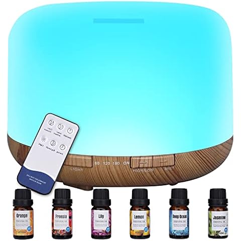 Difusor Aceites Esenciales TENEVEAMO 500ML con Control Remoto y 6 Aceites Esenciales Cover
