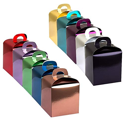Ideen mit Herz Cajas plegables | encoladas | 10 cm x 10 cm x 10 cm | cartón espejo | 10 colores | 10 piezas