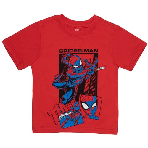 Marvel Spider-Man Comics Peter Parker Boys 3-Pack Short Sleeve T-Shirt Bundle Set for Kids4