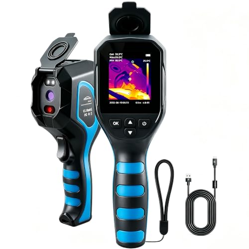 Cámara Termográfica 320x240 TISR Super Resolución, Resolución IR 256x192, -20°C a 550°C, IP54, 6 Paletas de Color para Inspección HVAC Eléctrica Automotriz