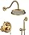 WINKEAR Rain Shower Head with Handheld Spray, Rainfall Shower System with Rough-in Valve, Luxury Shower Trim Kit Wall Mount, Brushed Gold