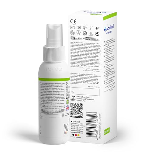 Actolind w Solution 100 ml – antiseptische Wundspüllösung. Schmerzfreie Reinigung, Spülung & Befeuchtung bei akuten, chronischen, infizierten Wunden/Verbrennungen. CE III, MPG, PHMB. PZN: 10985391