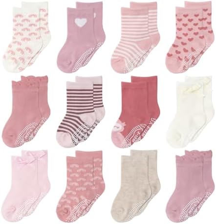 The Peanutshell Organic Baby Girl Socks 0-24 Months Set of 12 - N...