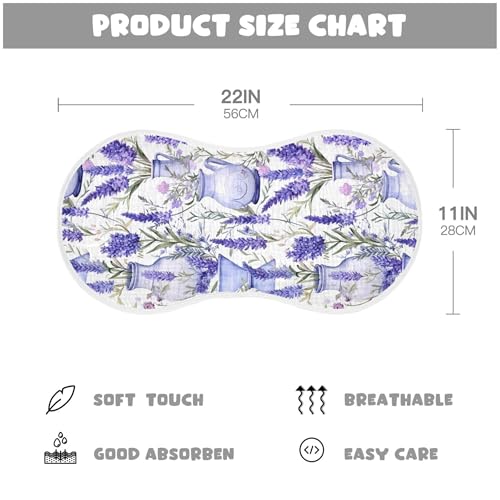 xigua Lavender Flowers Baby Burp Cloths for Newborn Boys and Girls 1 Pack, Soft & Absorbent Cotton Baby Burp Cloth, Baby Washcloths, Newborn Towel, Burp Rags4