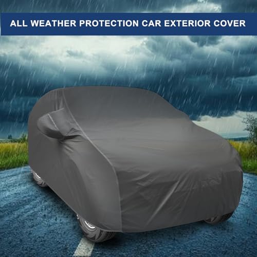 Image of Auto Hub Car Cover Compatible with Tata Sierra with Mirror Pocket, Soft Cotton Lining, Sierra Car Cover Waterproof - Grey