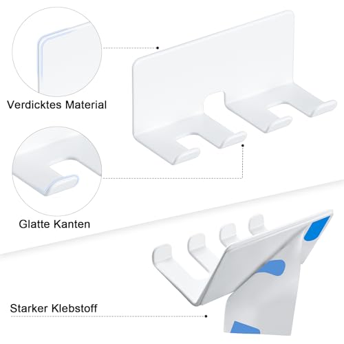 GGQ Zahnbürstenhalter Elektrische Zahnbürste - Zahnbürstenhalter Wand Ohne Bohren, Aufsteckbürsten Halter, Elektrische Zahnbürste Halterung, Selbstklebend Zahnbürstenkopf Halter (Weiß, Klein) 6