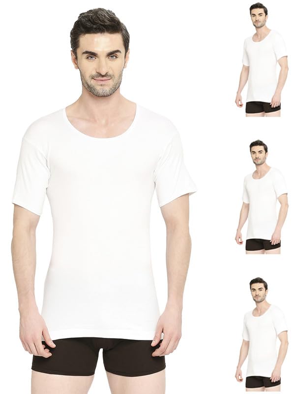 Nawab Men's Regular Fit Premium Cotton Vest with Sleeves |Extended Length for Easy Tuck (Combo Pack)-image-38