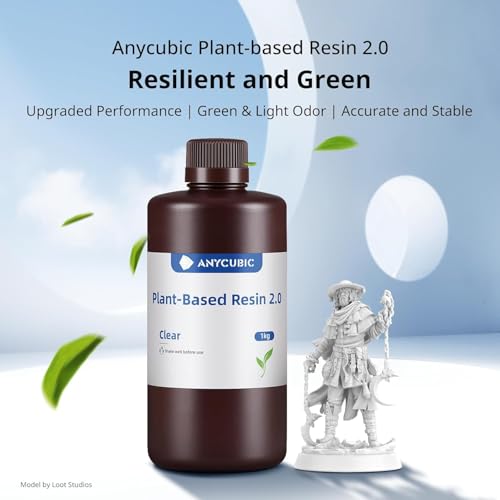 Image of 3IDEA Plant-Based 3D Printer Resin 2.0, 405nm Plant-Based Rapid Resin 2.0, Low Odor, Photopolymer Resin for LCD 3D Printing,1kg White