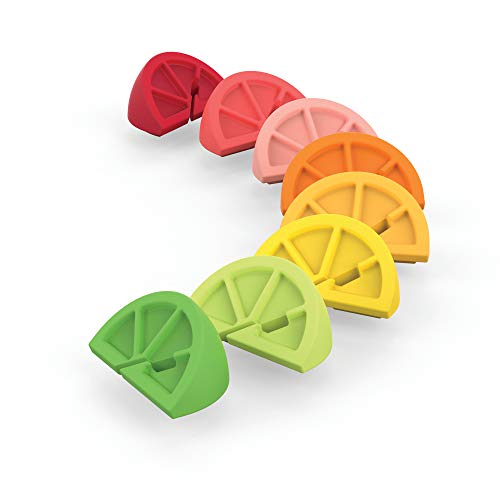 True Zoo Citrus Wine Charms Glass Markers In Assorted Colors, 8 Count #TOP5