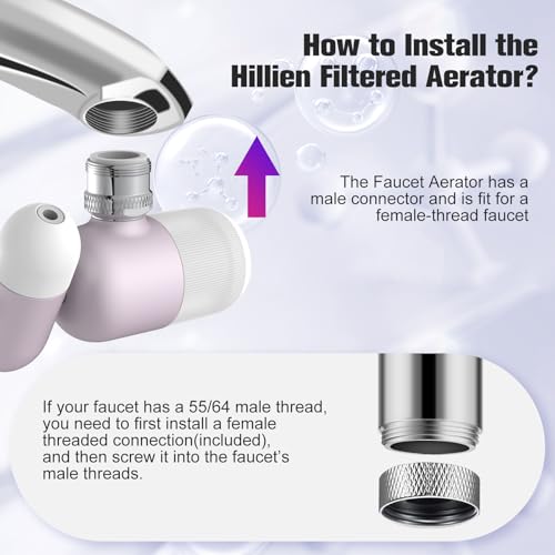 Image of 4 Modes Kitchen & Bathroom Water Filter for Sink Faucet with 2pcs Replacement Filters - 720 Rotating Sink Faucet Aerator for Skin Care - Hydrate & Brighten Skin with 15 /16'' Male Thread