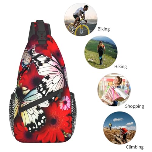 Bolso Sling para Hombre y Mujer con Estampado de Mariposas miniatura 5
