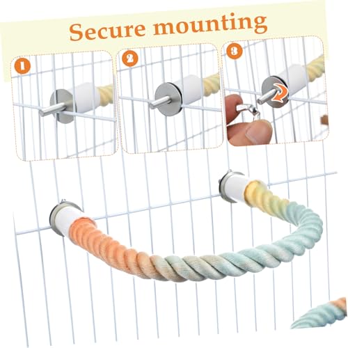 Perchoir corde coton perroquet perruche flexible station debout cage oiseau multicolore
