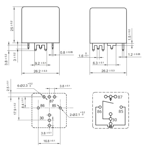 Relé ZDCC-12H de 4 pines y 80A para automoción 2