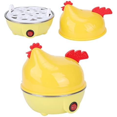 Luqeeg Rapid Egg Cooker, 7 Egg Capacity Electric Egg Cooker, Multifunction Chicken Shape Rapid Egg Boiler for Hard Boiled Eggs, Poached Eggs with Auto Shut Off Feature Cover