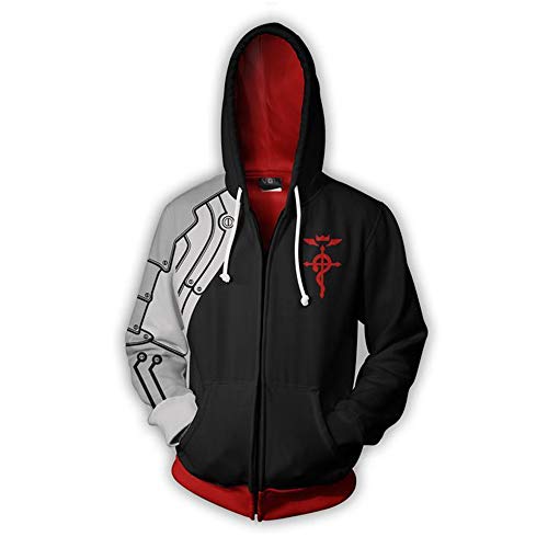 Fullmetal Alchemist Edward Elric Costume Hoodie Fullmetal Alchemist Cosplay Merch Merchandise Fullmetal Alchemist Sweatshirt Full Metal Alchemist Hoodie Shirts Full Metal Alchemist Hoodie Jacket L