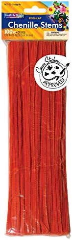Creativity Street Chenille Stems/Pipe Cleaners 12 Inch x 4mm 100-Piece, Orange