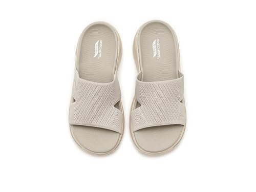 Skechers SKECHERS, Womens, Arch Fit 2.0 Quick-Dry Slide, Taupe, 6, B - Medium