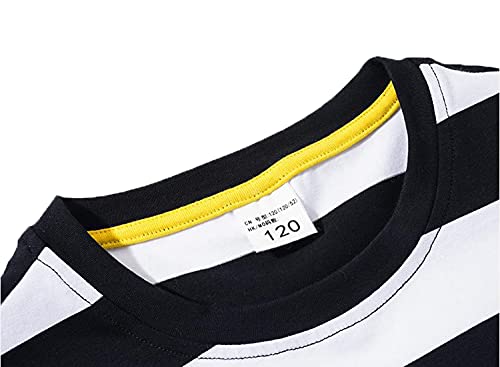 DINGDONG'S CLOSET Kid Boy Girl Summer Crewneck Cotton Casual Striped Short Sleeve Tshirt3