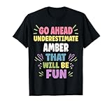 AMBER Custom T-shirt With AMBER Name Birthday Gift